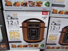 | 1X | PRESSURE KING PRO 12 IN 1 DIGITAL PRESSURE AND MULTI COOKER | PAT TESTED AND BOXED | NO