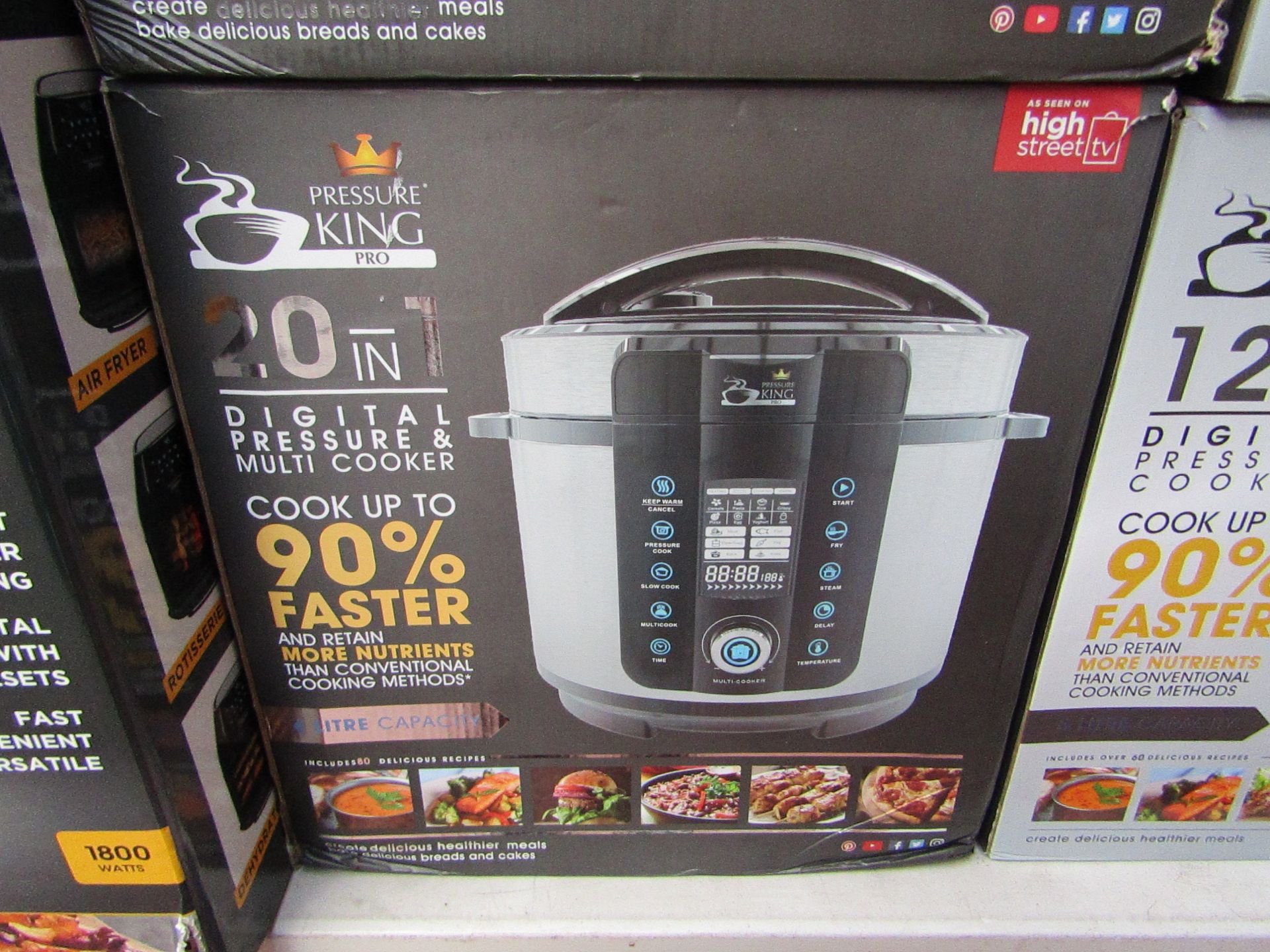 | 1X | PRESSURE KING PRO 20 IN 1 DIGITAL PRESSURE AND MULTI COOKER | PAT TESTED AND BOXED | NO