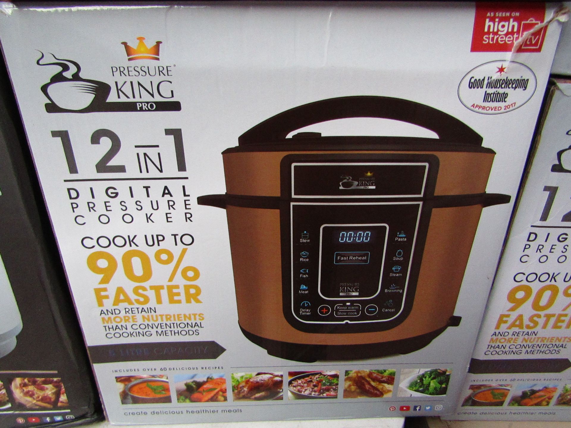 | 1X | PRESSURE KING PRO 12 IN 1 DIGITAL PRESSURE AND MULTI COOKER | PAT TESTED AND BOXED | NO