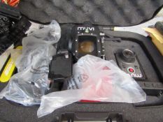 Muvi K-Series action camera set, untested in carry case.