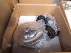 Pendent Light fitting Chrome & Includes Bulb - Untested and boxed.