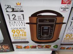 | 1X | PRESSURE KING PRO 12 IN 1 DIGITAL PRESSURE AND MULTI COOKER | PAT TESTED AND BOXED | NO