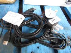 3x Various Cables being : HDMI Cable, Figure of Eight Cable & a Kettle Cable - All Good Condition.