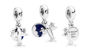 Pandora Aeroplane "To travel is to Love" Charm 925 Silver in Presentation pouch & comes with gift