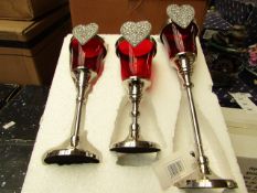 Set of 3 x Tea Light/Candle Holders, new and boxed.