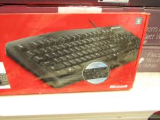 Microsoft wired keyboard 200, tested working and boxed.