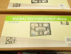 Waikki section shelf in black, new and boxed.