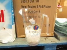 12x Fosters 4 pint pitcher, new and boxed.
