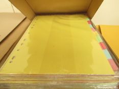 25x Variouscoloured folder dividers, new and boxed.