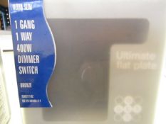 5x 1 Gang 1 Way 400W Dimmer Switch - Bronze - New and Packaged.