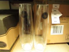 Set of 2x stem vases, new and boxed.