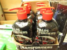 6x 500ml Transformers handwash, new and boxed.