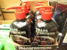 6x 500ml Transformers handwash, new and boxed.