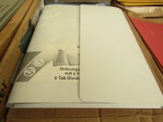 5x White coloured folders, new and boxed.