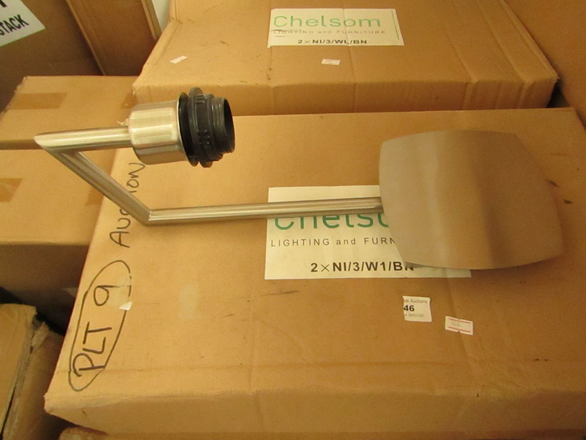 2 x Chrome Chelsom Walllights. New & Boxed