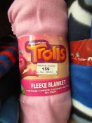 Trolls Fleece Blanket. New with tags