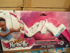 Nerf Rebelle epic action bow, unchecked and boxed.