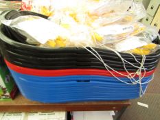 5x Various coloured sledges, collurs picked at random, new.