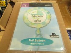 Box of 100 C'est Un Garcon Foil Balloons. New & Packaged