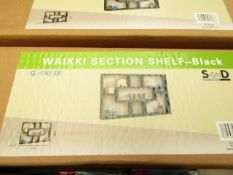 Waikki section shelf in black, new and boxed.