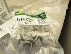 10x Tower - Cable Clips (Grey) 20 Per Bag - All New and Packaged.