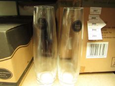 Set of 2x stem vases, new and boxed.