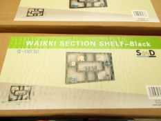 Waikki section shelf in black, new and boxed.