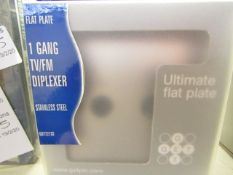 5x 1 Gang TV/FM Diplexer - Stainless steel - New and Packaged.