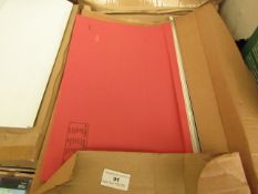 Approx 50x red coloured folder dividers, new and boxed.