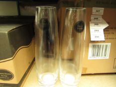 Set of 2x stem vases, new and boxed.