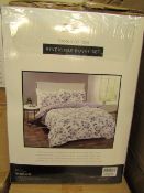 Sanctuary Elissia Purple Reversible Duvet Set Double 100 % Cotton RRP £59.99 New & Packaged