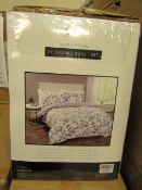 Sanctuary Elissia Purple Reversible Duvet Set Double 100 % Cotton RRP £59.99 New & Packaged