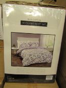 Sanctuary Elissia Purple Reversible Duvet Set Double 100 % Cotton RRP £59.99 New & Packaged