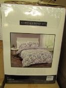 Sanctuary Elissia Purple Reversible Duvet Set Double 100 % Cotton RRP £59.99 New & Packaged