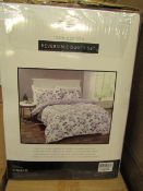 Sanctuary Elissia Purple Reversible Duvet Set Double 100 % Cotton RRP £59.99 New & Packaged