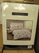 Sanctuary Elissia Purple Reversible Duvet Set Double 100 % Cotton RRP £59.99 New & Packaged