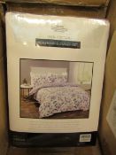 Sanctuary Elissia Purple Reversible Duvet Set Superking 100 % Cotton RRP £79.99 New & Packaged