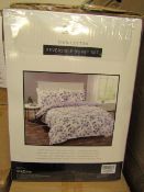 Sanctuary Elissia Purple Reversible Duvet Set Double 100 % Cotton RRP £59.99 New & Packaged