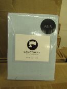 1 X Pair of Housewife Pillowcases Duck Egg 48 X 76 Ccm + 18 cm flap 100 % Cotton new & Packaged