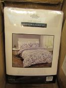 Sanctuary Elissia Purple Reversible Duvet Set Superking 100 % Cotton RRP £79.99 New & Packaged