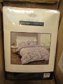 Sanctuary Elissia Purple Reversible Duvet Set Superking 100 % Cotton RRP £79.99 New & Packaged