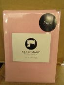 1 X Pair of Sanctuary Plain Housewife Pillowcases Blush 48 X 76 + 18cm Flap 100 % Cotton,new &