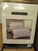 Sanctuary Elissia Purple Reversible Duvet Set Double 100 % Cotton RRP £59.99 New & Packaged