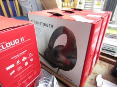 Hyper X Cloud Stinger gaming headphones, untested and boxed.