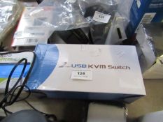 2 Port USB KVM switch, untested and boxed.