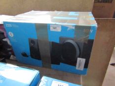 Logitech Z333 speaker system set, untested due to no AUX cable and boxed.