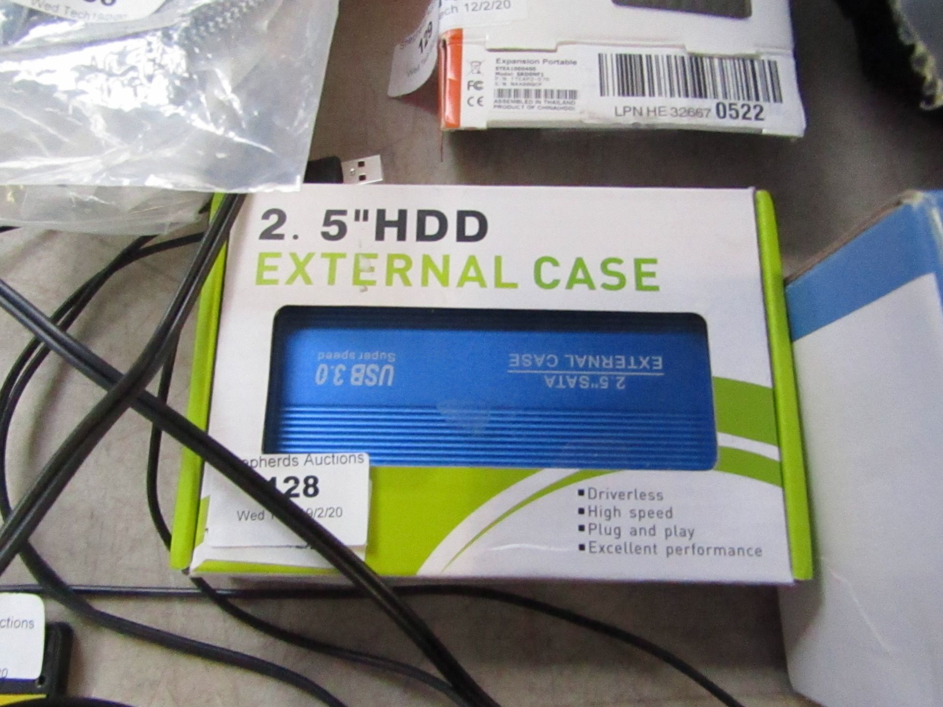 2.5" HDD external case, unchecked and boxed.