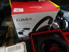 Hyper X gaming headphones, tested working and boxed.