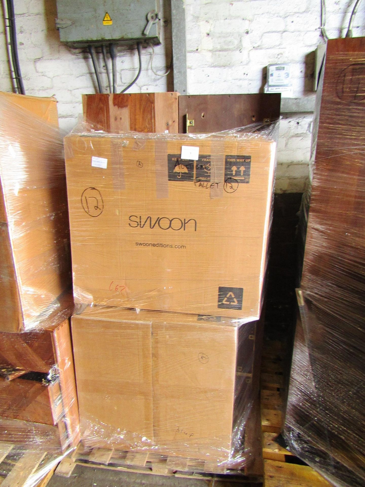 | 1x | PALLET OF SWOON B.E.R AND AWAITING PARTS AND POSSIBLY GRADED FURNITURE ITEMS WHICH COULD