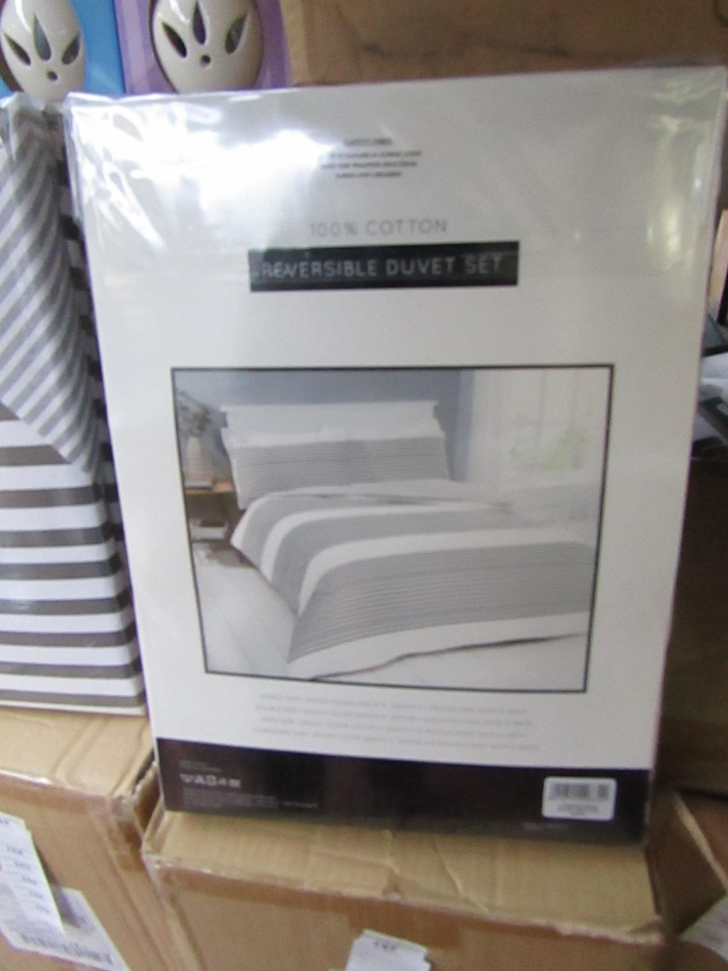 Sanctuary Harper Mono king Reversible Duvet Set,100 % Cotton RRP £69.99 New & Packaged